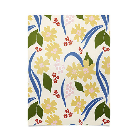 Natalie Baca March Flowers Yellow Poster
