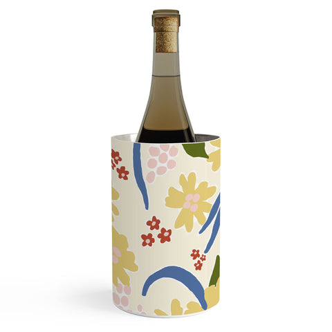 Natalie Baca March Flowers Yellow Wine Chiller