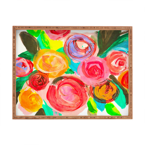 Natalie Baca Meadow Blooms Rectangular Tray