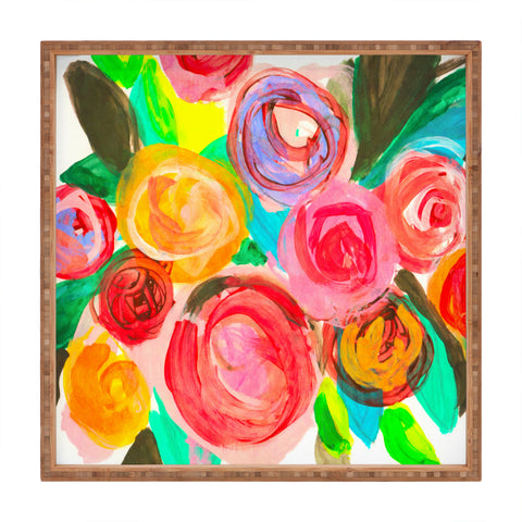 Natalie Baca Meadow Blooms Square Tray