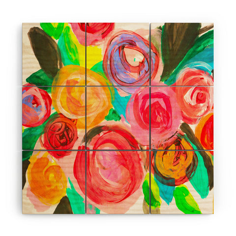 Natalie Baca Meadow Blooms Wood Wall Mural