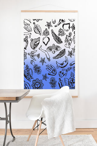 Natalie Baca Milagros Dip Dye Blue Art Print And Hanger