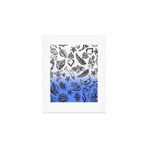 Natalie Baca Milagros Dip Dye Blue Art Print