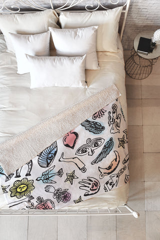 Natalie Baca Milagros Fleece Throw Blanket