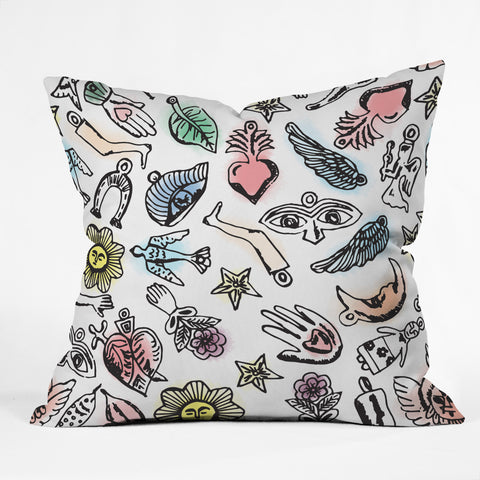 Natalie Baca Milagros Outdoor Throw Pillow