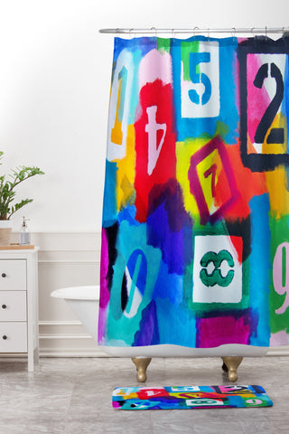 Natalie Baca Numerology Shower Curtain And Mat