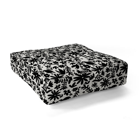 Natalie Baca Otomi Party Black Floor Pillow Square