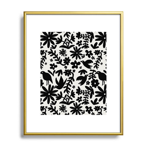 Natalie Baca Otomi Party Black Metal Framed Art Print