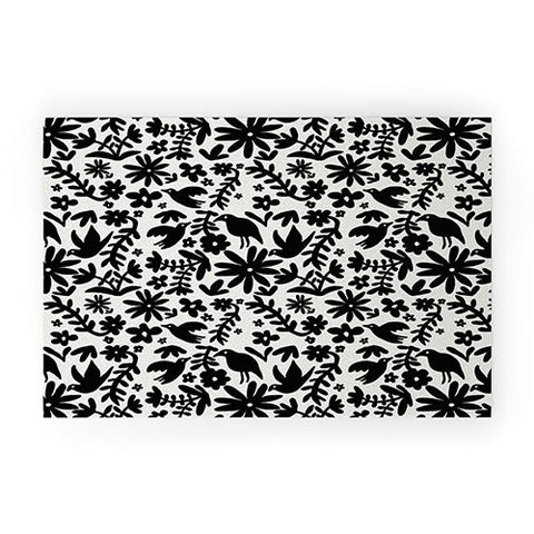 Natalie Baca Otomi Party Black Welcome Mat