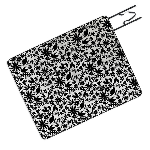 Natalie Baca Otomi Party Black Picnic Blanket