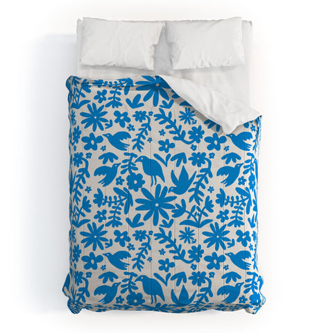 Natalie Baca Otomi Party Blue Comforter