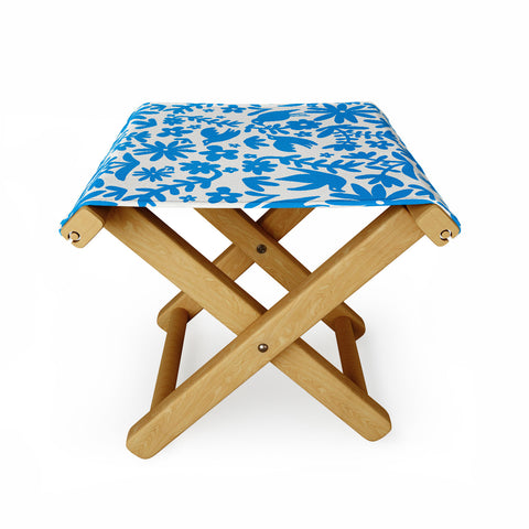 Natalie Baca Otomi Party Blue Folding Stool