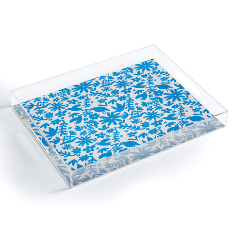 Natalie Baca Otomi Party Blue Acrylic Tray