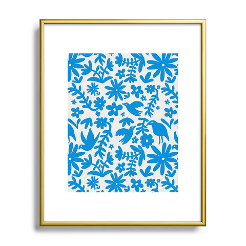 Natalie Baca Otomi Party Blue Metal Framed Art Print