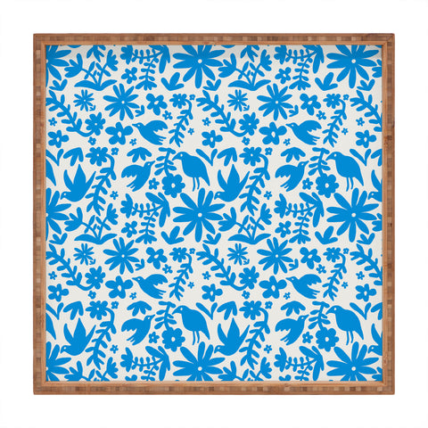 Natalie Baca Otomi Party Blue Square Tray