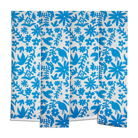 Natalie Baca Otomi Party Blue Wall Mural