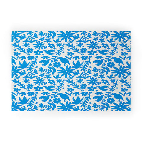Natalie Baca Otomi Party Blue Welcome Mat