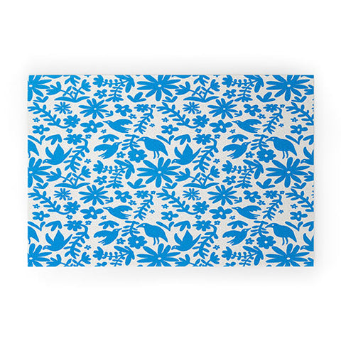 Natalie Baca Otomi Party Blue Welcome Mat