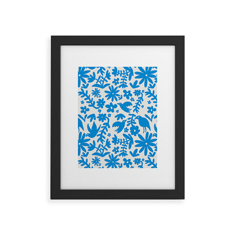 Natalie Baca Otomi Party Blue Framed Art Print