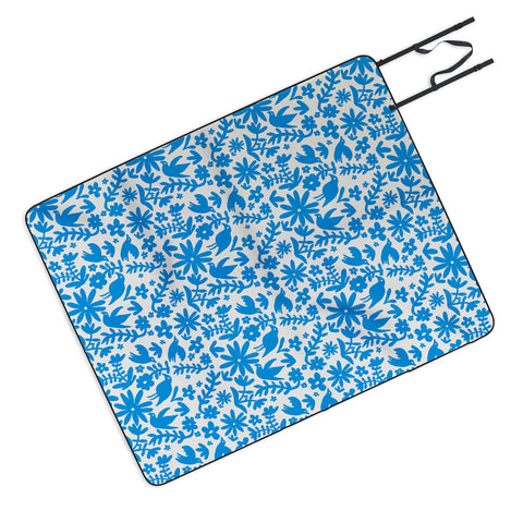Natalie Baca Otomi Party Blue Picnic Blanket