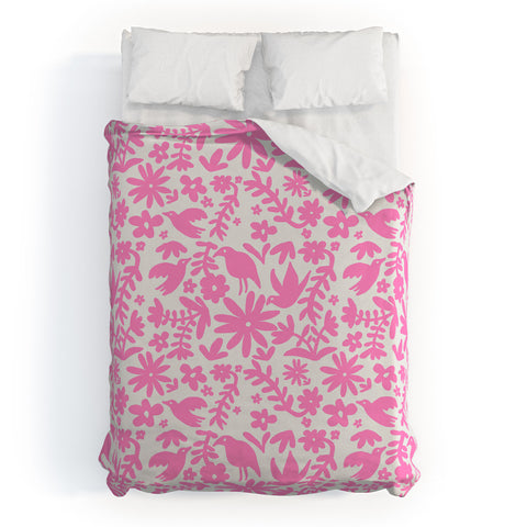 Natalie Baca Otomi Party Pink Duvet Cover