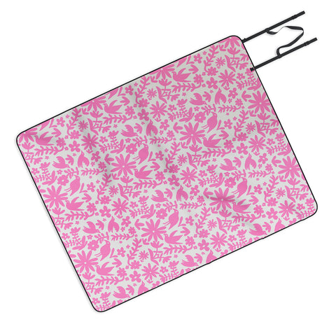 Natalie Baca Otomi Party Pink Picnic Blanket