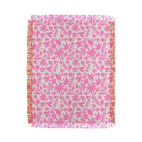 Natalie Baca Otomi Party Pink Throw Blanket
