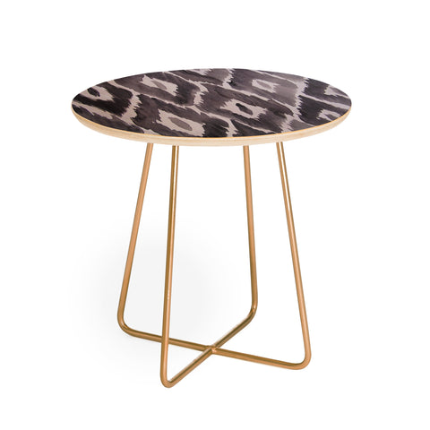 Natalie Baca Painterly Ikat in Black Round Side Table