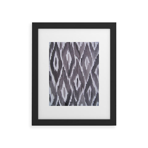 Natalie Baca Painterly Ikat in Black Framed Art Print