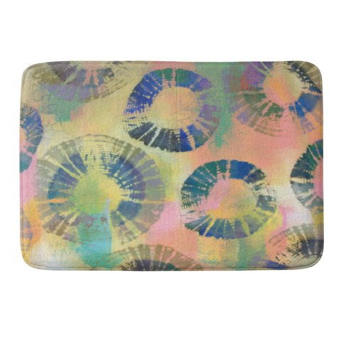 Natalie Baca Painterly Tie Dye Circles Memory Foam Bath Mat