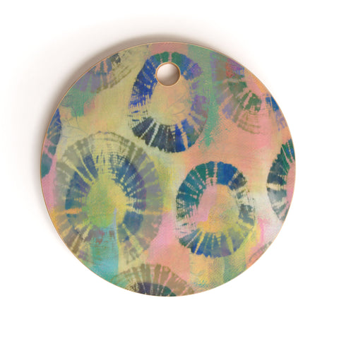Natalie Baca Painterly Tie Dye Circles Cutting Board Round