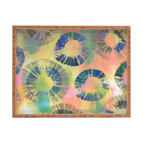 Natalie Baca Painterly Tie Dye Circles Rectangular Tray