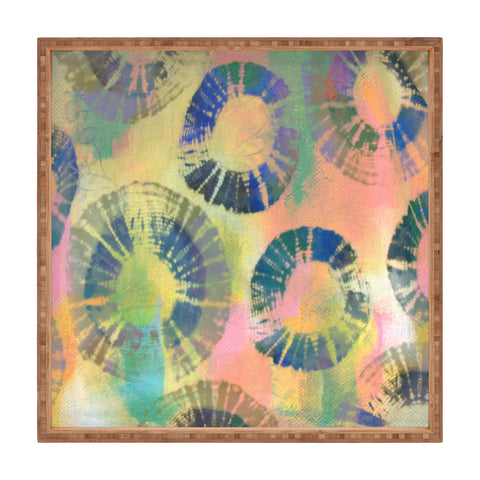 Natalie Baca Painterly Tie Dye Circles Square Tray