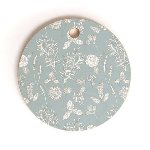 Natalie Baca Plant Therapy Pond Blue Cutting Board Round