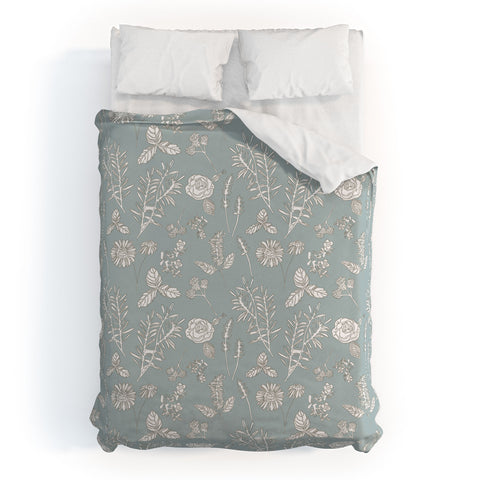 Natalie Baca Plant Therapy Pond Blue Duvet Cover