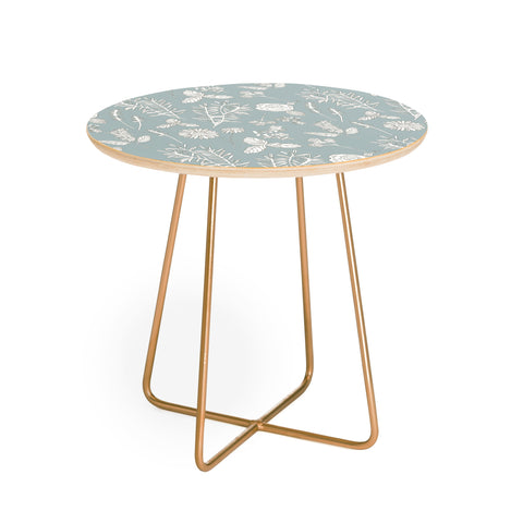 Natalie Baca Plant Therapy Pond Blue Round Side Table