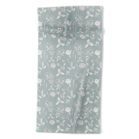Natalie Baca Plant Therapy Pond Blue Beach Towel