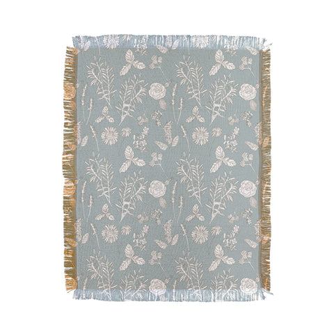 Natalie Baca Plant Therapy Pond Blue Throw Blanket