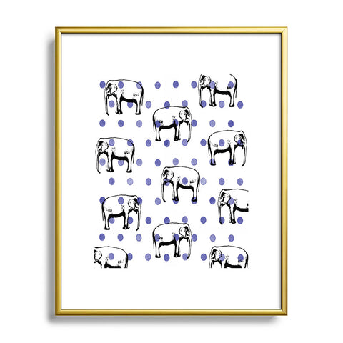 Natalie Baca Polka Dots And Big Ears Metal Framed Art Print