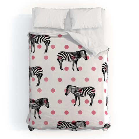 Natalie Baca Polka Dots And Stripes Duvet Cover