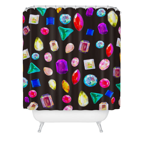 Natalie Baca Rhinestone Reverie In Black Shower Curtain