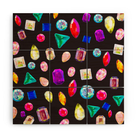 Natalie Baca Rhinestone Reverie In Black Wood Wall Mural