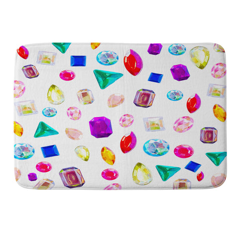 Natalie Baca Rhinestone Reverie In White Memory Foam Bath Mat