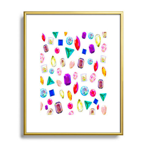 Natalie Baca Rhinestone Reverie In White Metal Framed Art Print