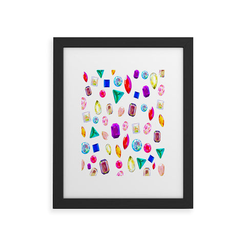 Natalie Baca Rhinestone Reverie In White Framed Art Print