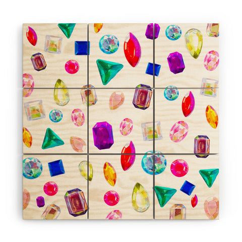 Natalie Baca Rhinestone Reverie In White Wood Wall Mural