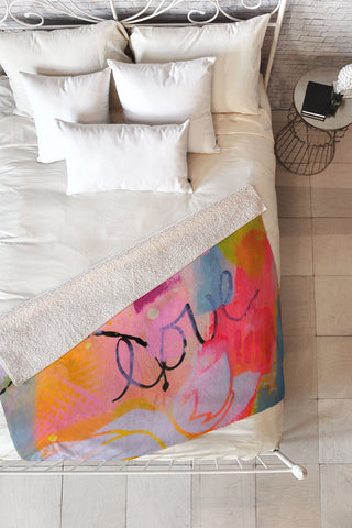 Natalie Baca Spring Love Fleece Throw Blanket