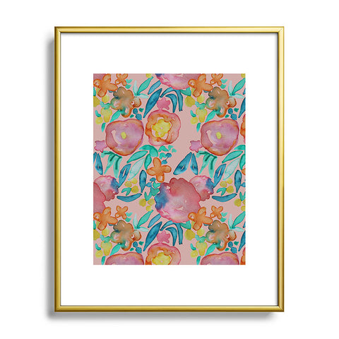 Natalie Baca Strawberry Field Metal Framed Art Print