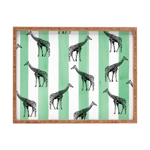 Natalie Baca Stripes And Spots Rectangular Tray