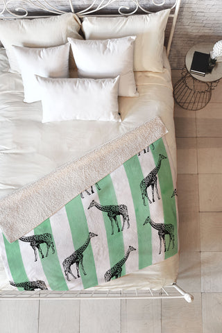 Natalie Baca Stripes And Spots Fleece Throw Blanket